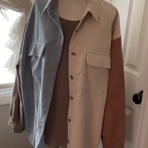 🔥HOT Deal Alert Entro Colorblock Corduroy Shacket Size XL Retail $79